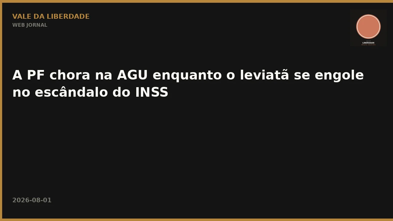 A PF chora na AGU enquanto o leviatã se engole no escândalo do INSS