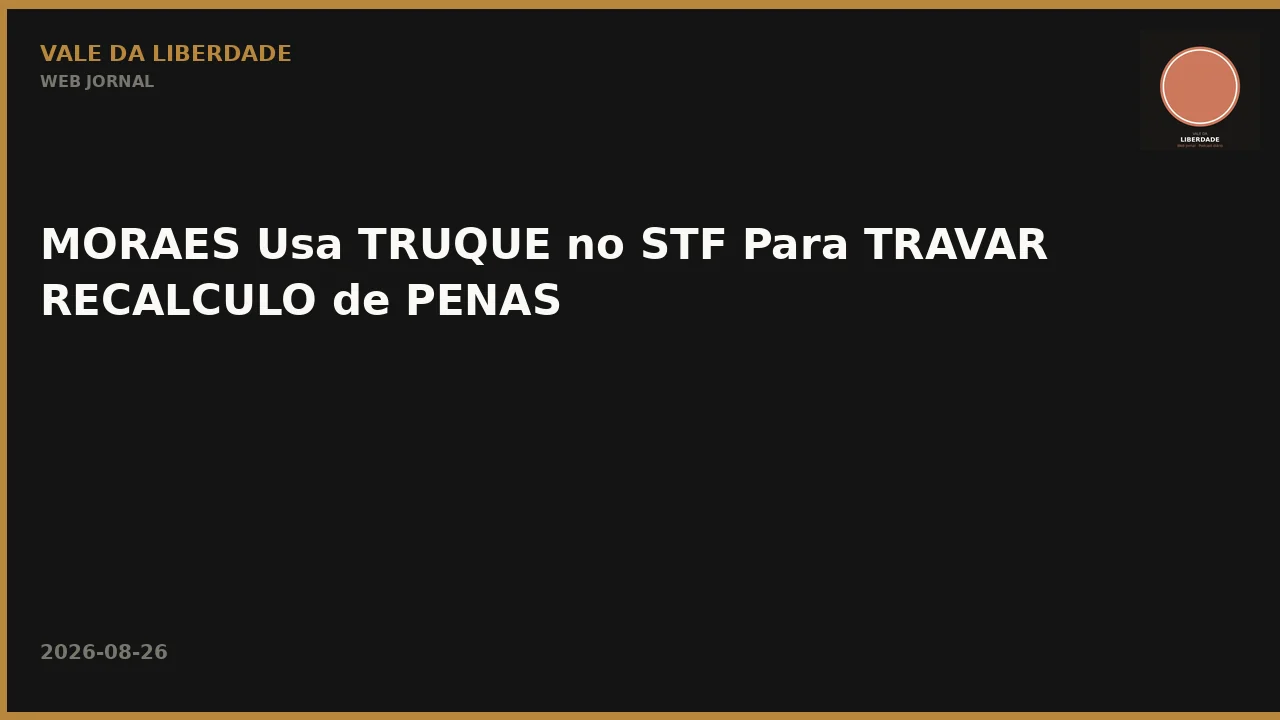 MORAES Usa TRUQUE no STF Para TRAVAR RECALCULO de PENAS